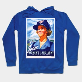 Restored Reproduction of World War II Women's Land Army Recruitment Print Hoodie